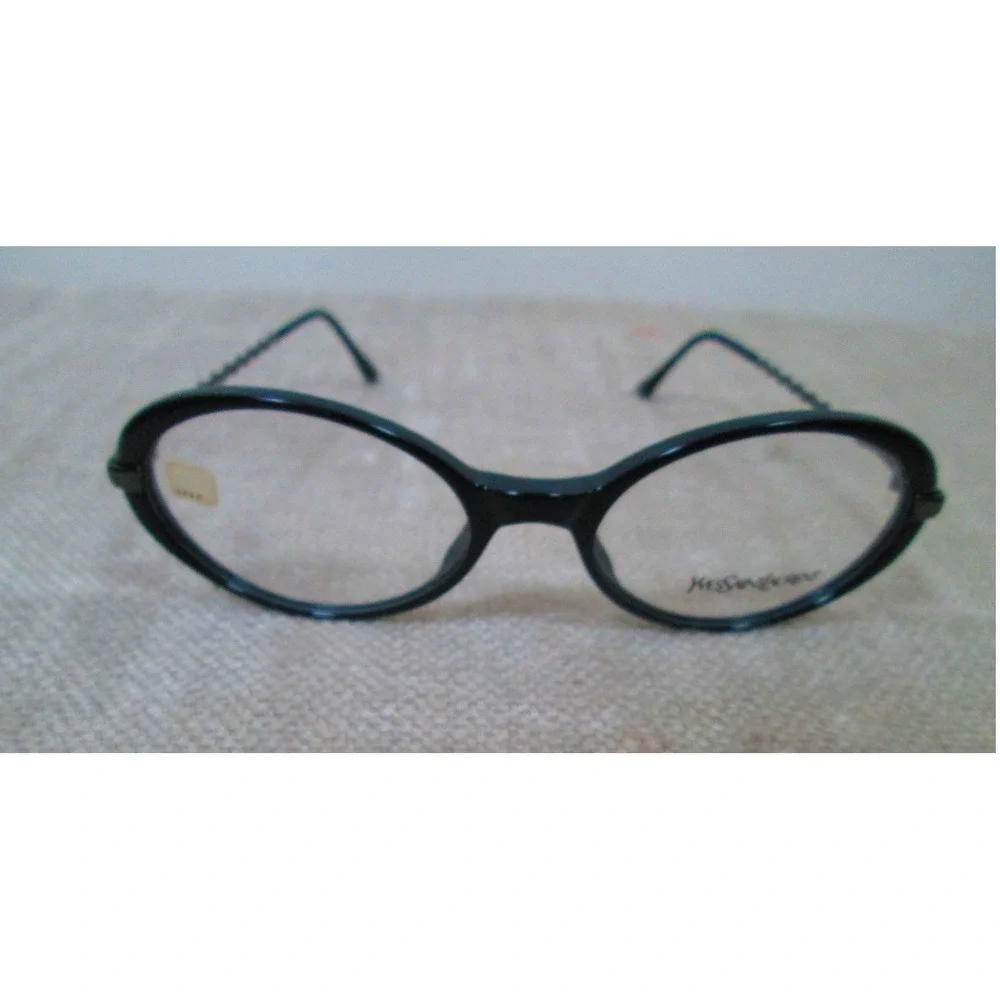 Yves Saint Laurent YSL Eyeglasses Black Oval Frames‎ Only Glasses